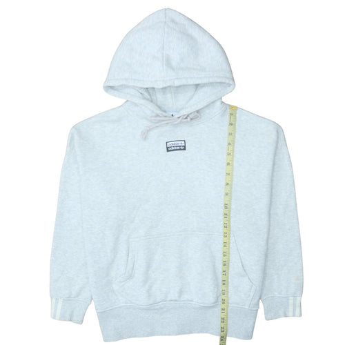 Adidas Women Grey Hoodie UK 12 Pullover Hooded Sweatshirt