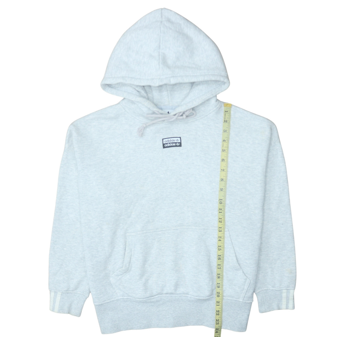 Adidas Women Grey Hoodie UK 12 Pullover Hooded Sweatshirt