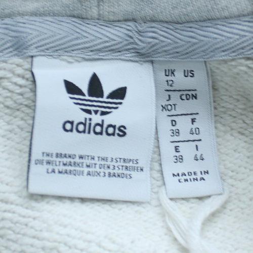 Adidas Women Grey Hoodie UK 12 Pullover Hooded Sweatshirt