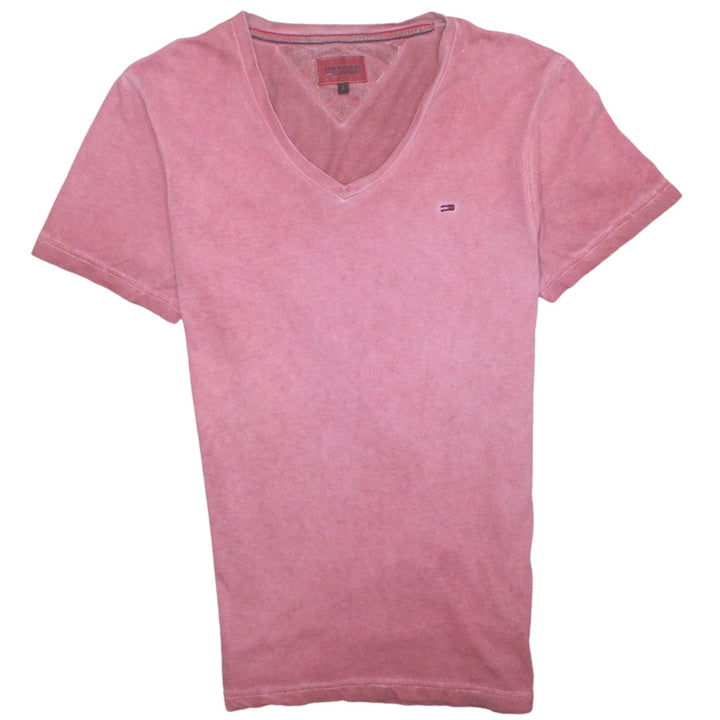 Hilfiger Denim Men's Pink V-Neck Short Sleeve Cotton T-Shirt S
