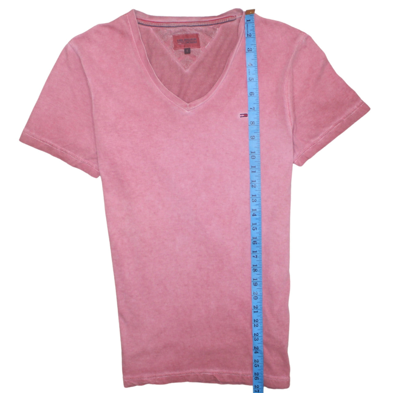 Hilfiger Denim Men's Pink V-Neck Short Sleeve Cotton T-Shirt S