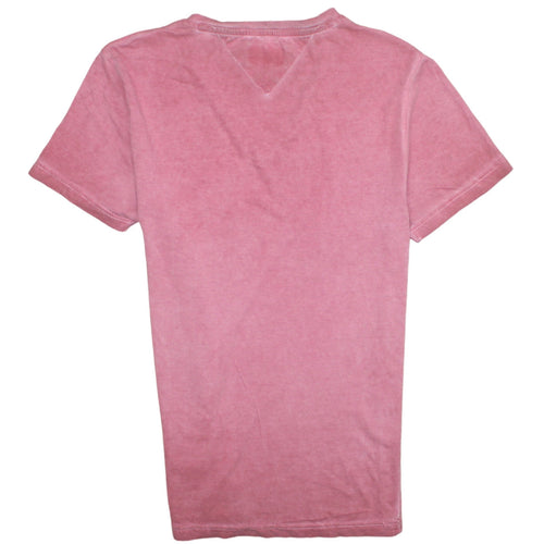 Hilfiger Denim Men's Pink V-Neck Short Sleeve Cotton T-Shirt S