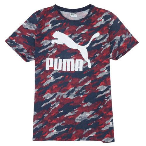 Puma Men's Red Camo Crew Neck Short Sleeve Cotton T-Shirt L