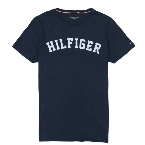 Tommy Hilfiger Men's Blue Cotton Graphic Logo T-Shirt Size M