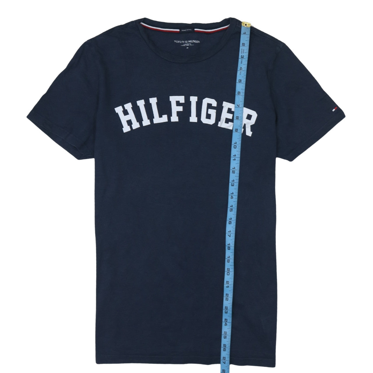 Tommy Hilfiger Men's Blue Cotton Graphic Logo T-Shirt Size M