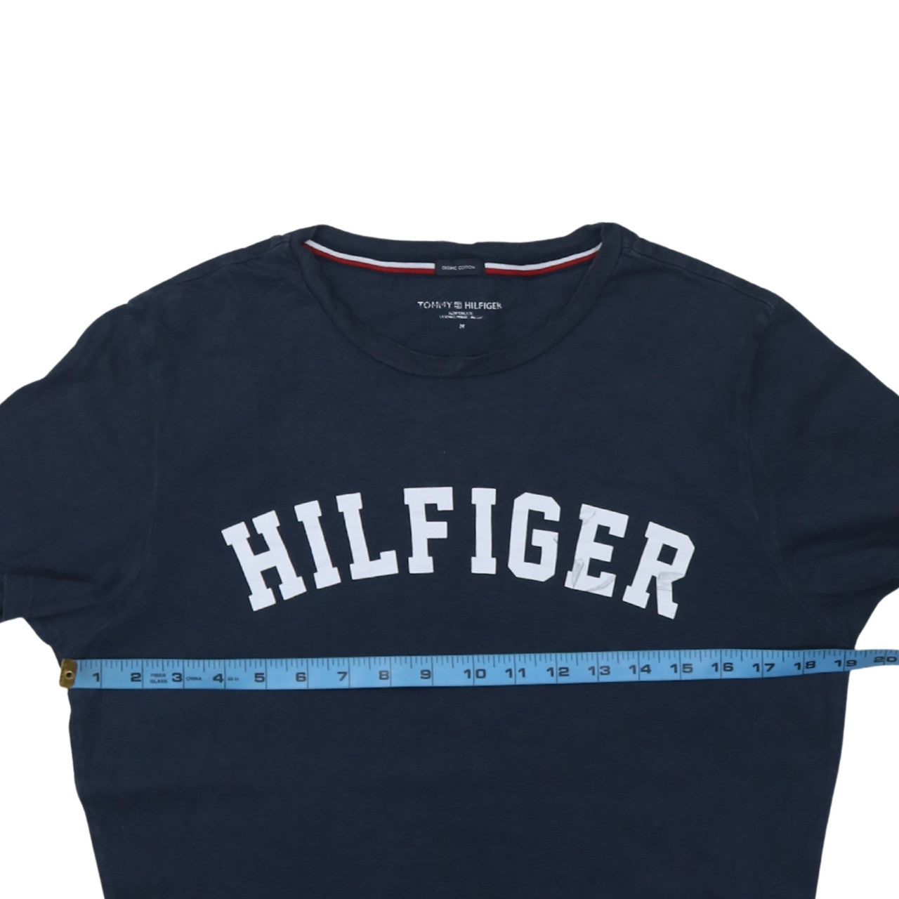 Tommy Hilfiger Men's Blue Cotton Graphic Logo T-Shirt Size M
