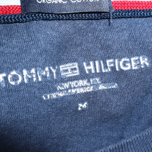 Tommy Hilfiger Men's Blue Cotton Graphic Logo T-Shirt Size M