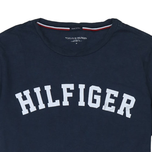 Tommy Hilfiger Men's Blue Cotton Graphic Logo T-Shirt Size M