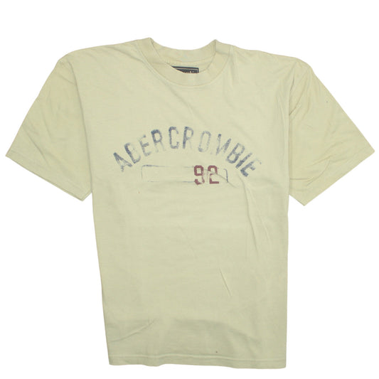 Abercrombie & Fitch Men's Beige Graphic Cotton T-Shirt M