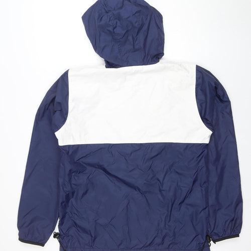 NICCE London Men's Blue White Hooded Windbreaker Jacket Size M