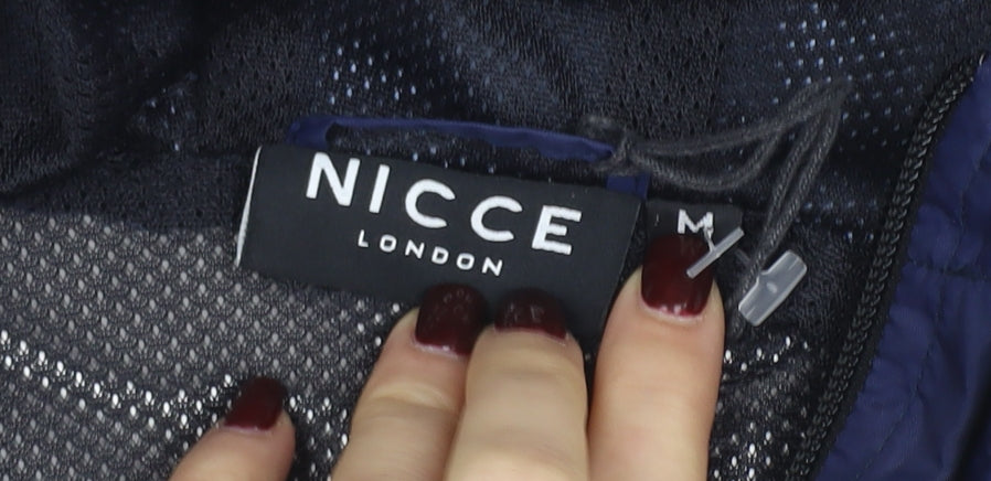 NICCE London Men's Blue White Hooded Windbreaker Jacket Size M