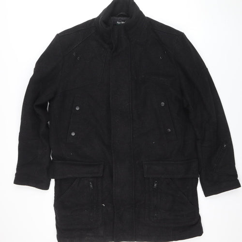Next Signature Men's Black Wool Cashmere Coat L Classic Style