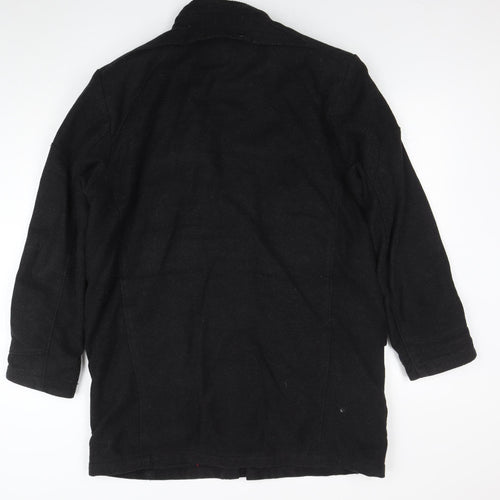 Next Signature Men's Black Wool Cashmere Coat L Classic Style