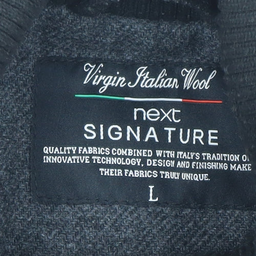 Next Signature Men's Black Wool Cashmere Coat L Classic Style