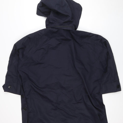 Jigsaw Women's Blue Hooded Mid-Length Cotton Rain Coat Jacket M