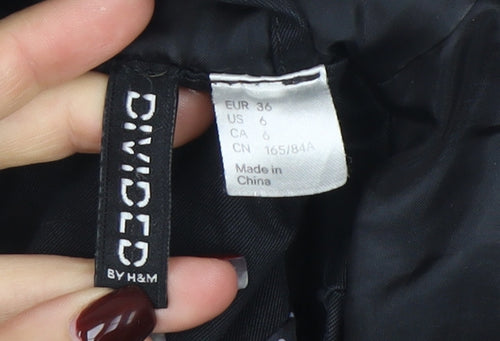 H&M Divided Women's Black Size 8 Hooded Rain Coat