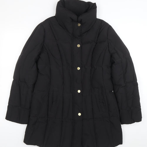 Basler Women’s Black Long Puffer Coat Size 12 Polyester Winter