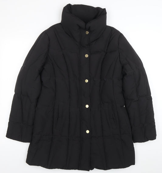 Basler Women’s Black Long Puffer Coat Size 12 Polyester Winter