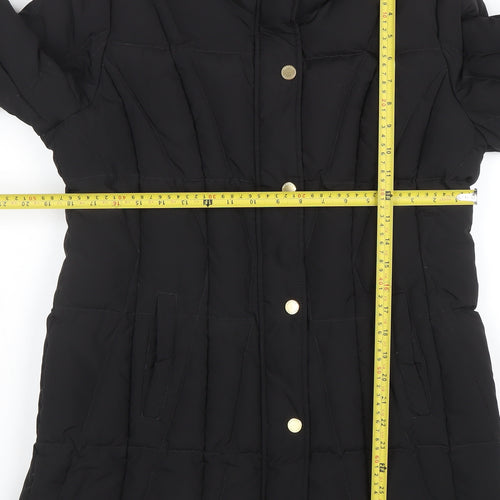 Basler Women’s Black Long Puffer Coat Size 12 Polyester Winter