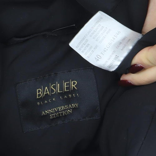 Basler Women’s Black Long Puffer Coat Size 12 Polyester Winter