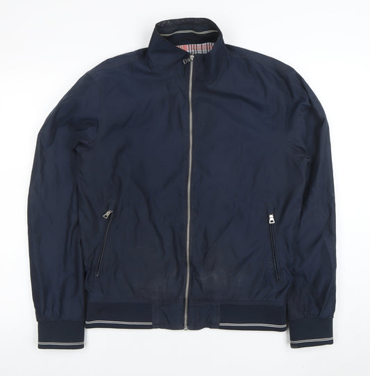 Marks and Spencer Men's Blue Bomber Jacket Small Regular Fit
