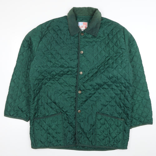 Clinton Men's Green Quilted Nylon Jacket XL Vintage Casual