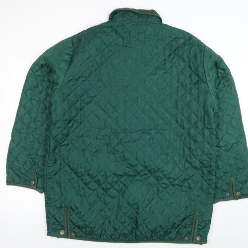 Clinton Men's Green Quilted Nylon Jacket XL Vintage Casual