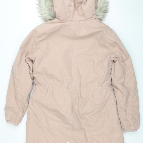 New Look Women’s Beige Faux Fur Hooded Parka Coat UK 12