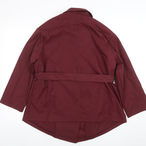 Forever 21 Women's Red Belted Trench Coat XS Classic Style