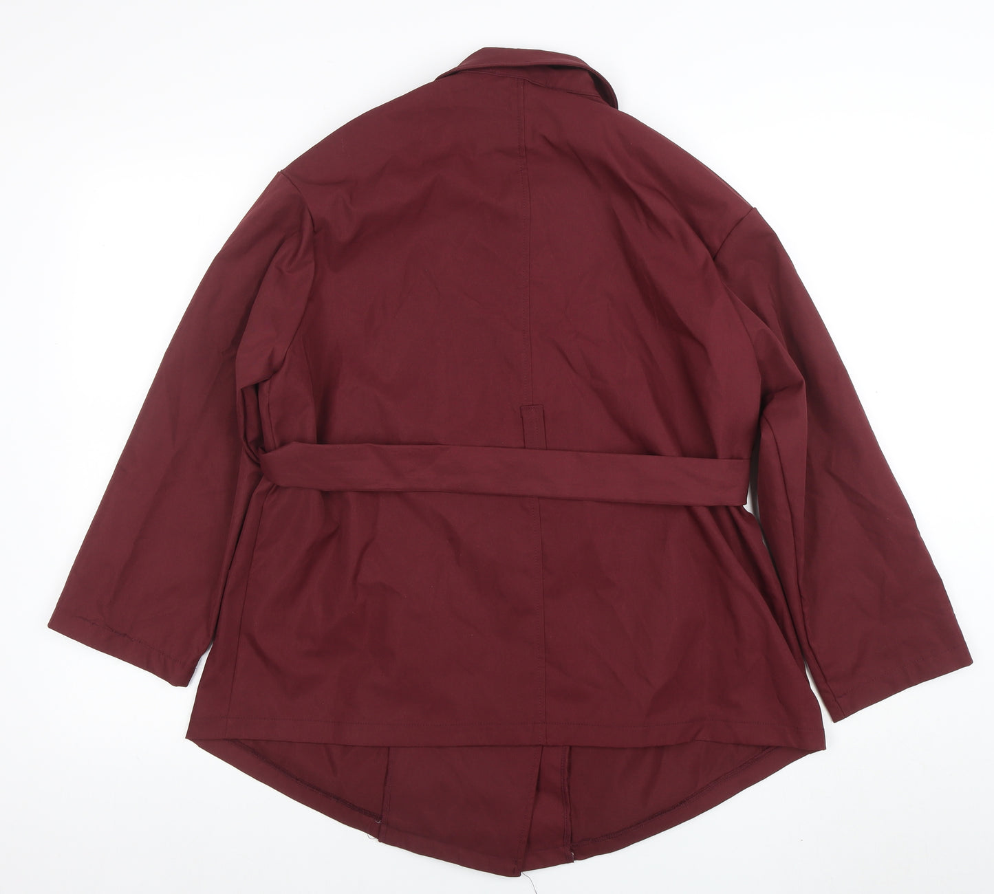 Forever 21 Women's Red Belted Trench Coat XS Classic Style