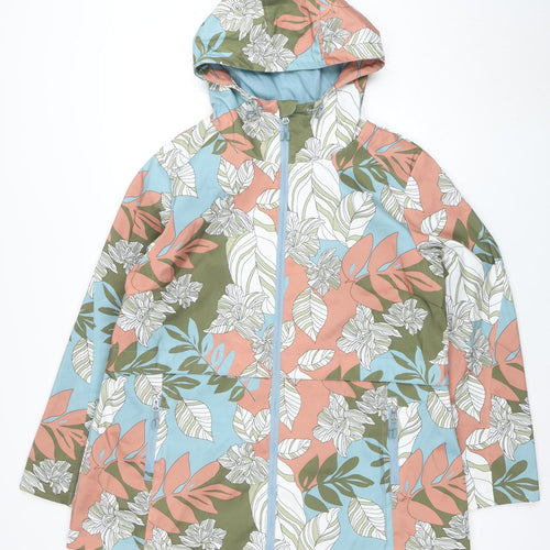 Anna Rose Womens Multicoloured Floral Hooded Waterproof Jacket Size 18