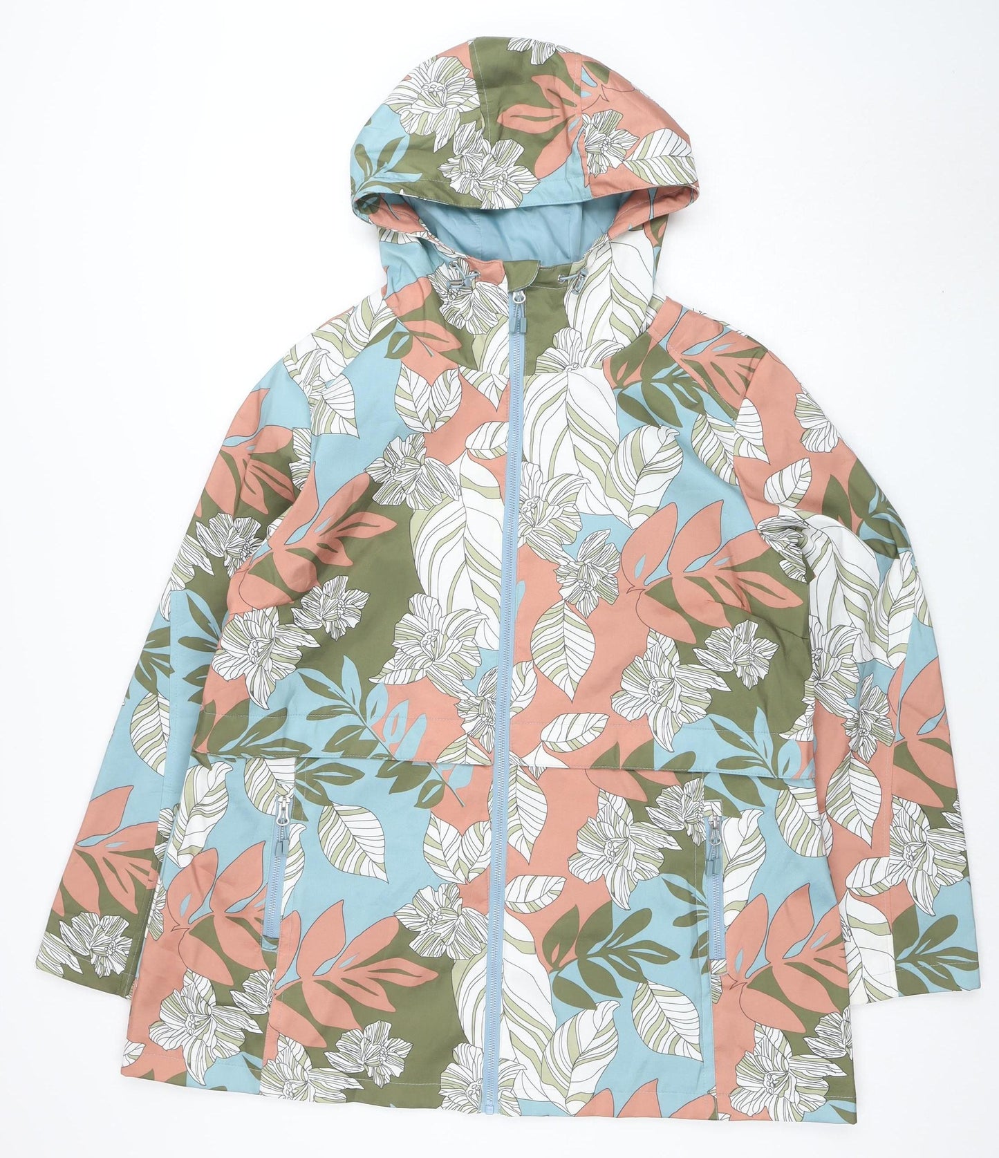 Anna Rose Womens Multicoloured Floral Hooded Waterproof Jacket Size 18