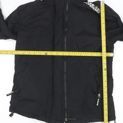 Superdry Womens Black Large Puffer Jacket Windproof Water Resistant