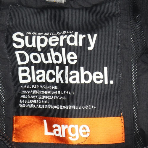 Superdry Womens Black Large Puffer Jacket Windproof Water Resistant