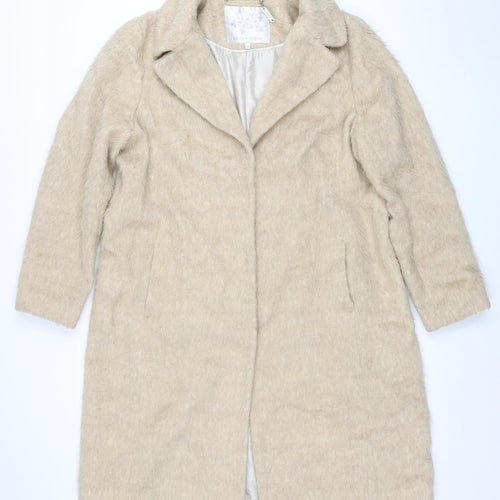 RJR John Rocha Women’s Beige Wool Blend Long Overcoat Size 16
