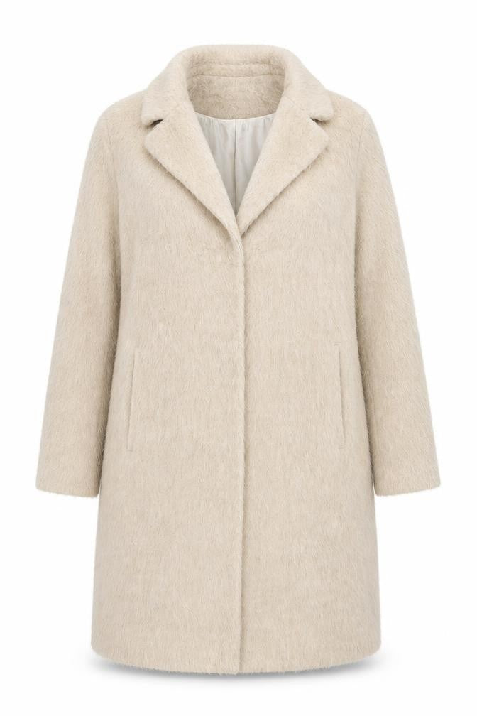 RJR John Rocha Women’s Beige Wool Blend Long Overcoat Size 16