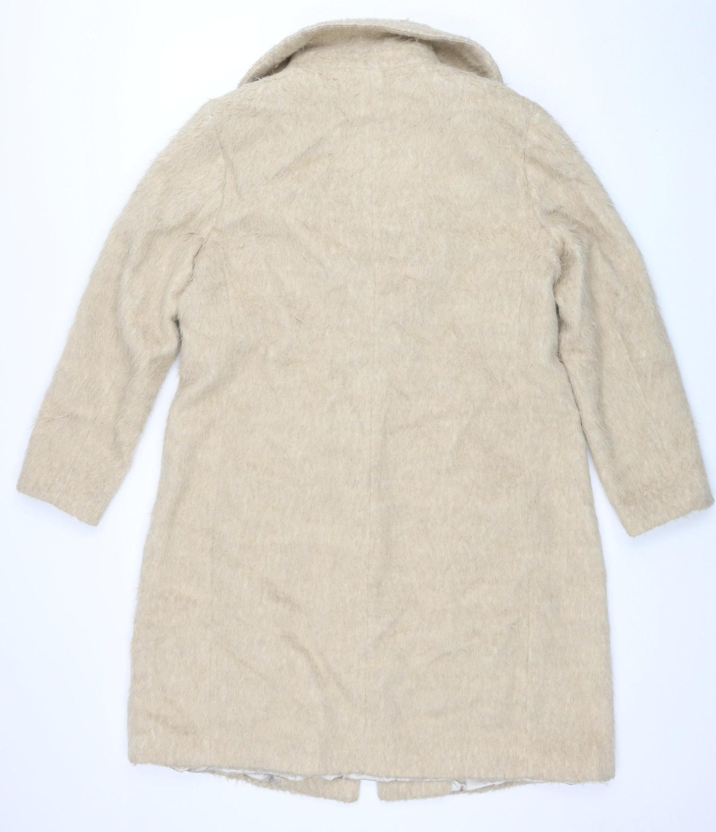 RJR John Rocha Women’s Beige Wool Blend Long Overcoat Size 16