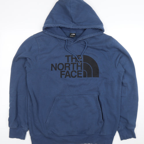 The North Face Men's Blue Pullover Hoodie Size L Outdoor Graphic