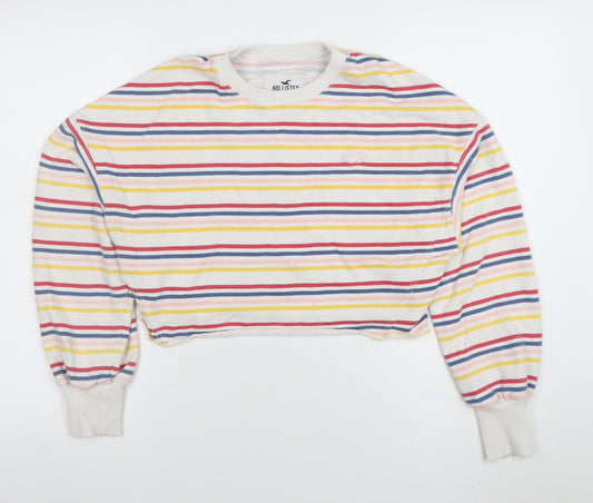 Hollister Womens Multicoloured Striped Pullover Sweatshirt Size S