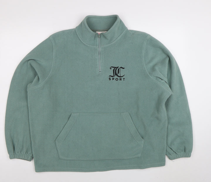 Juicy Couture Sport Women’s Green Fleece Pullover Sweatshirt Size L