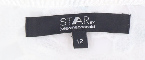 Star by Julien Macdonald Women's Ivory Floral Zip Cardigan Size 12