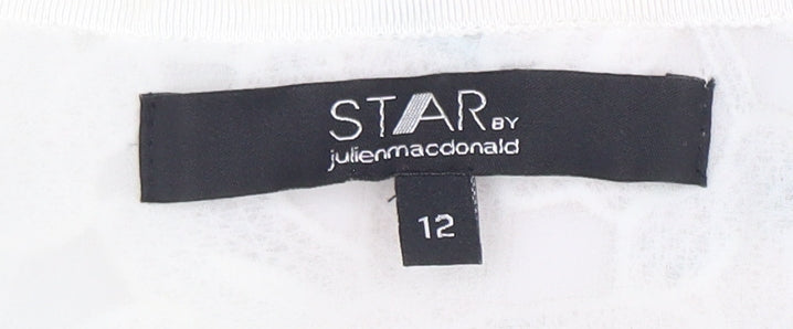 Star by Julien Macdonald Women's Ivory Floral Zip Cardigan Size 12