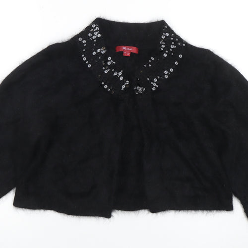 Morgan Women’s Black Sequin Angora 3/4 Sleeve Cardigan UK 16