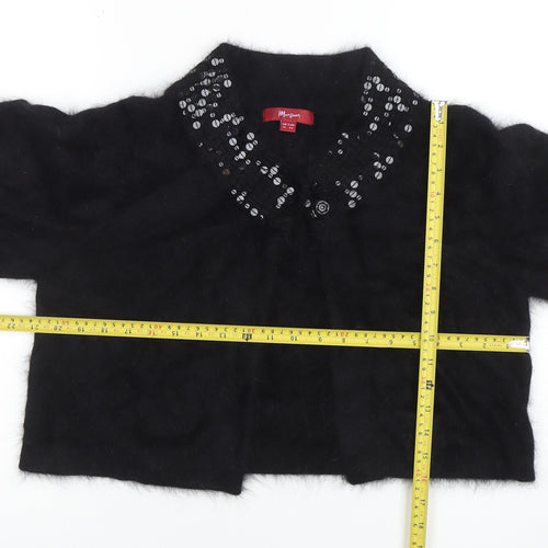 Morgan Women’s Black Sequin Angora 3/4 Sleeve Cardigan UK 16
