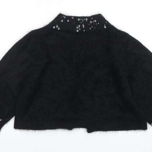 Morgan Women’s Black Sequin Angora 3/4 Sleeve Cardigan UK 16