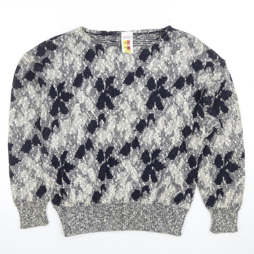 Marks and Spencer Women’s Blue Floral Knit Jumper Size 16-18