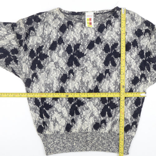 Marks and Spencer Women’s Blue Floral Knit Jumper Size 16-18