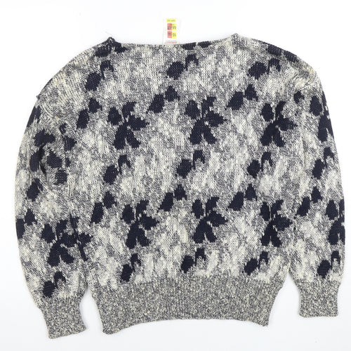 Marks and Spencer Women’s Blue Floral Knit Jumper Size 16-18