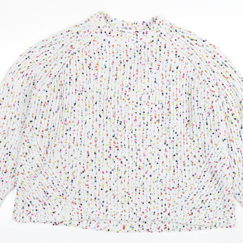 Marks and Spencer Womens White Multi Knit Relaxed Fit Jumper XL