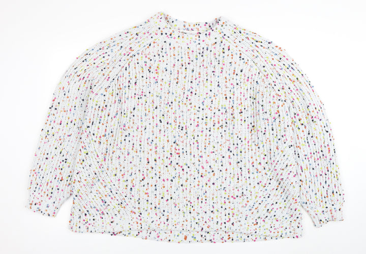 Marks and Spencer Womens White Multi Knit Relaxed Fit Jumper XL
